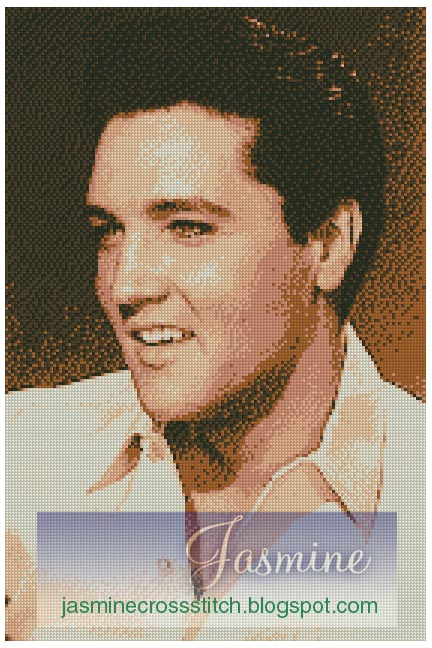 Elvis Presley Jasmine Cross Stitch - Free Elvis Cross Stitch Pattern