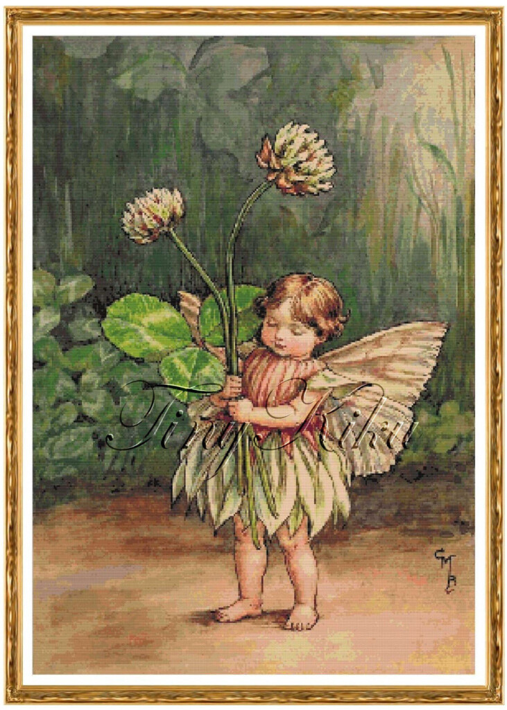 Embroidery Cross Stitch The Yew Garden Fairy By Cicely Mary Barker  - Fairy Counted Cross Stitch Patterns