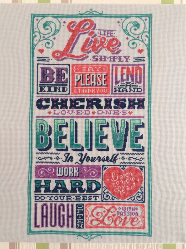Emma Congdon Cross Stitch Pattern Love Be Kind Cherish Believe - Emma Congdon Cross Stitch Patterns