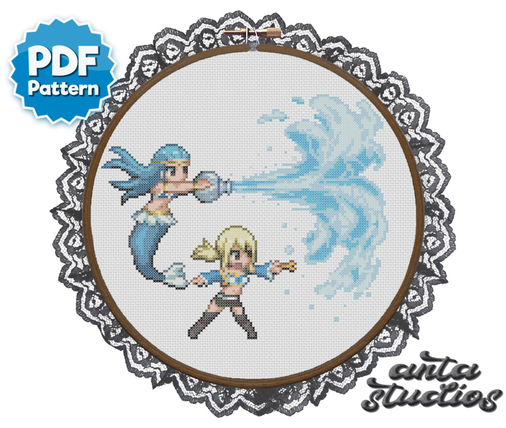 Fairy Tail Cross Stitch Pattern Modern Anime Cross Stitch Etsy - Fairy Tail Cross Stitch Pattern