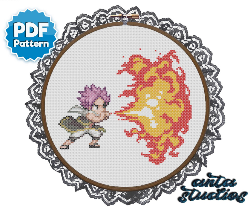 Fairy Tail Cross Stitch Pattern Natsu Dragneel Anime Natsu Etsy Artofit - Fairy Tail Cross Stitch Pattern