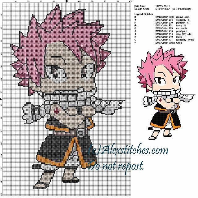 Fairy Tail Natsu Cross Stitch Pattern Artofit - Fairy Tail Cross Stitch Pattern
