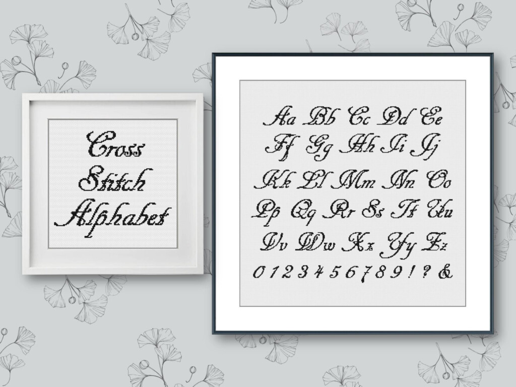 Fancy Cross Stitch Alphabet - Cursive Cross Stitch Alphabet Patterns