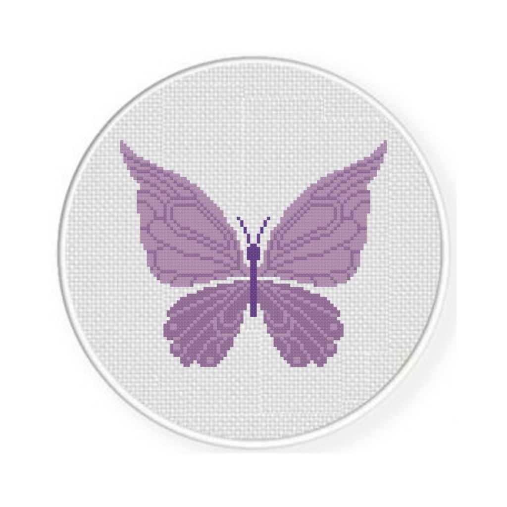 Fancy Purple Butterfly Cross Stitch Pattern Daily Cross Stitch - Purple Butterfly Cross Stitch Pattern