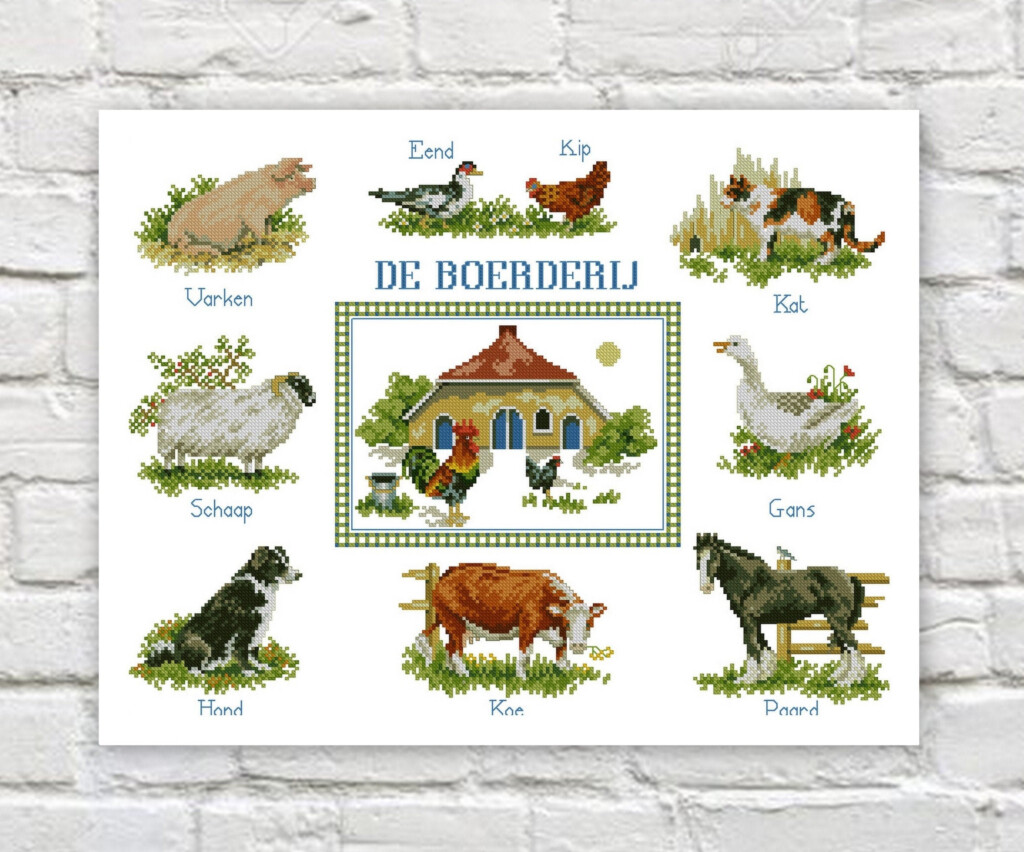 Farm Cross Stitch Pattern Farm Animals Counted PDF X stitch Etsy - Farm Animal Cross Stitch Patterns