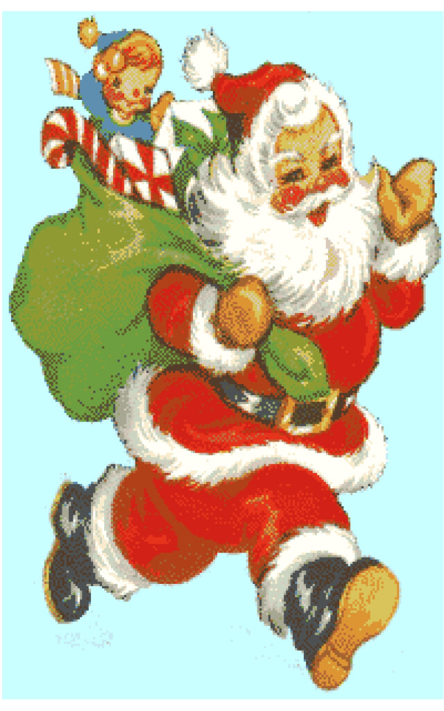 Father Christmas Cross Stitch Chart  - Free Father Christmas Cross Stitch Patterns