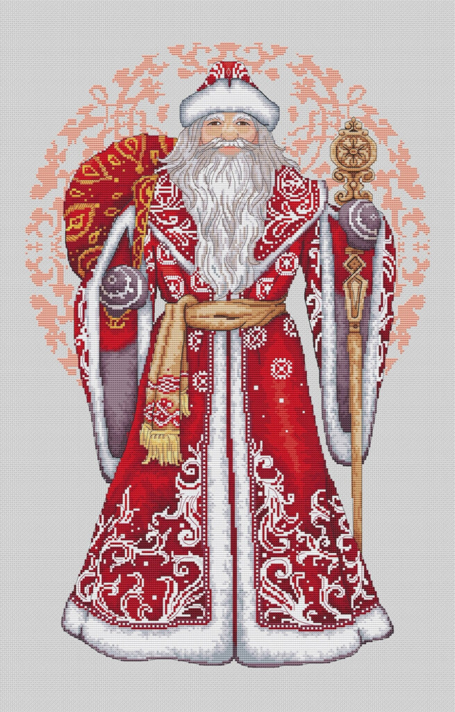 Father Frost Cross Stitch Christmas Pattern Pdf Santa Claus Embroidery  - Free Father Christmas Cross Stitch Patterns