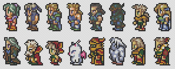 Final Fantasy 6 Characters Cross Stitch Pattern Final - Final Fantasy Cross Stitch Patterns