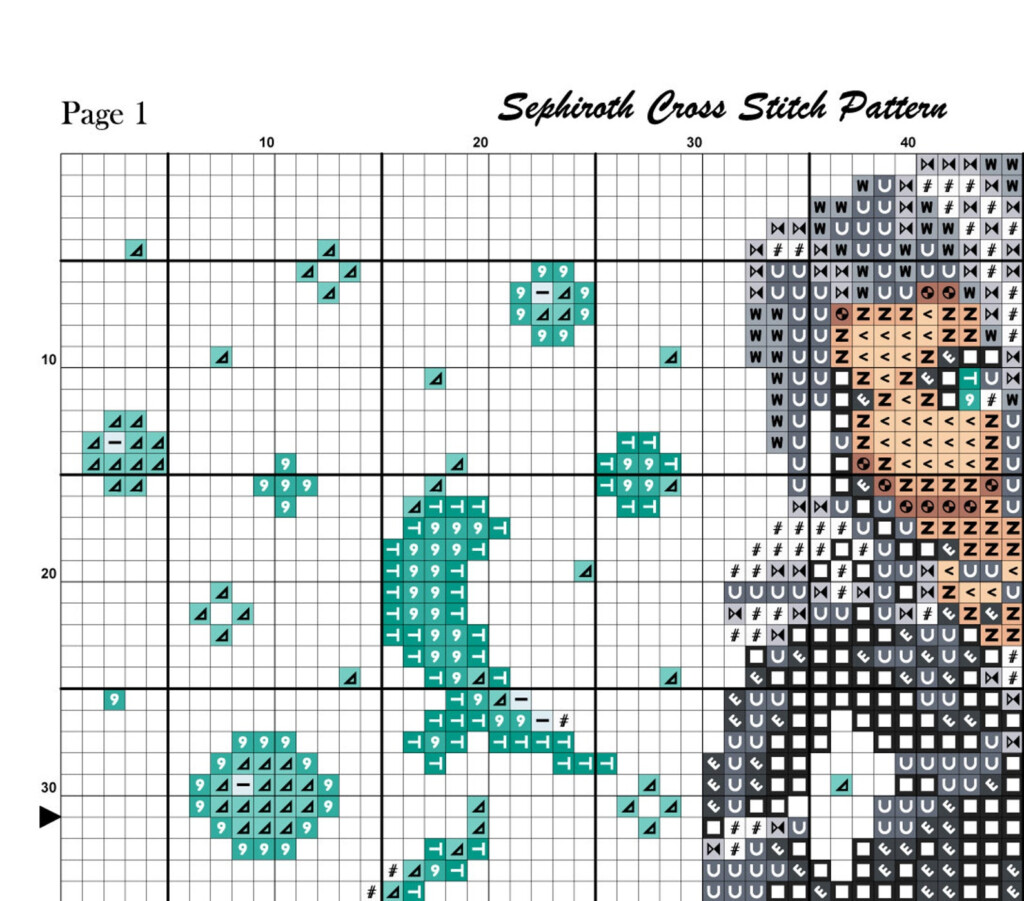 Final Fantasy Cross Stitch Pattern Sephiroth Cross Stitch Etsy - Final Fantasy Cross Stitch Patterns
