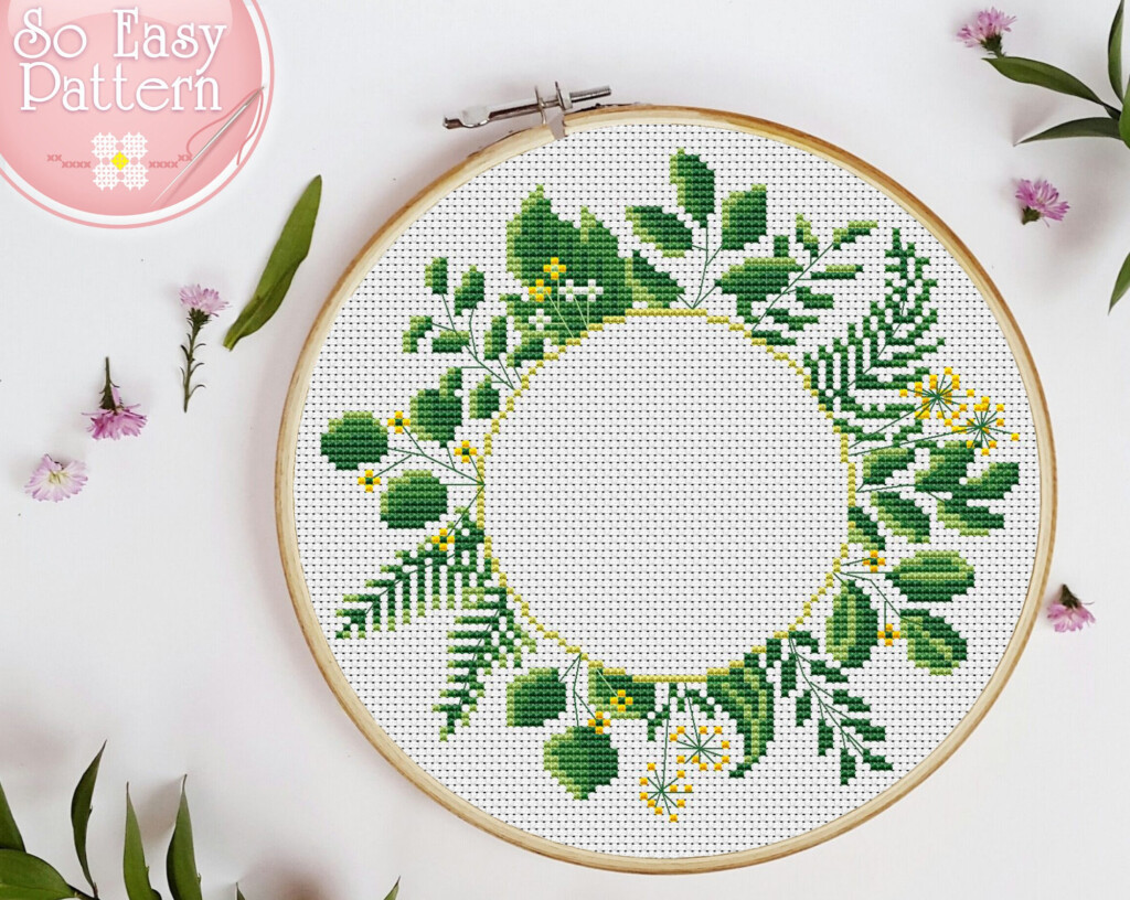 Floral Wreath Cross Stitch Pattern PDF Flower Cross Stitch Etsy - Cross Stitch Floral Wreath Pattern