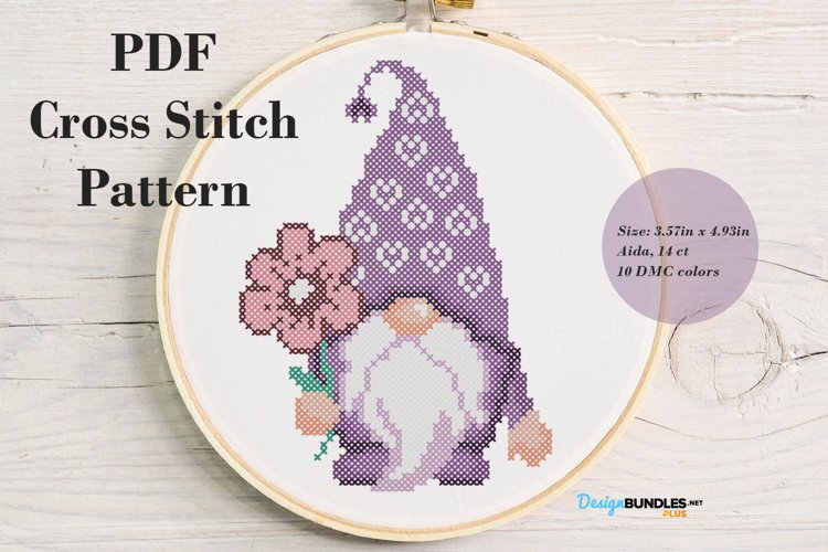 Flower Gnome Cross Stitch Pattern Digital Download PDF - Free Cross Stitch Patterns Pdf Format