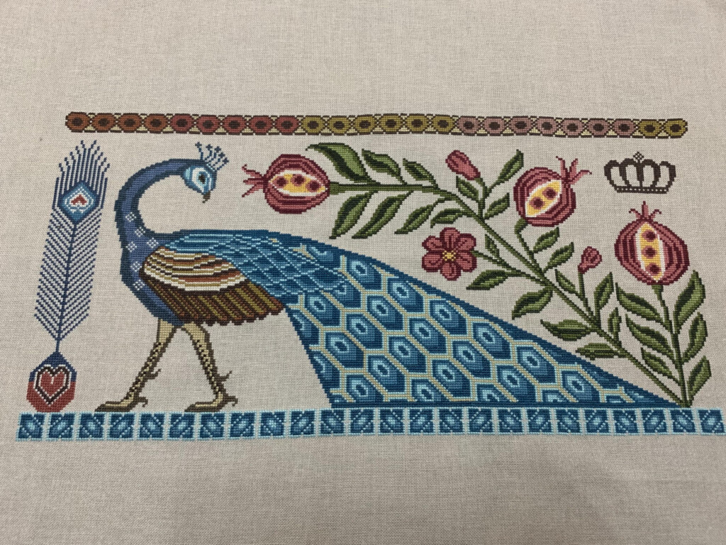  FO Finished This Is Peacock And Pomegranate By Cottage Garden  - Peacock And Pomegranate Cross Stitch Pattern