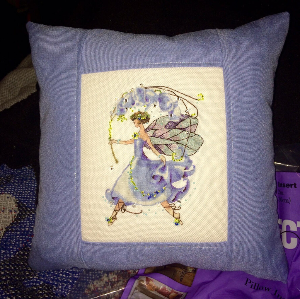  FO Nora Corbett Bluebell Cross Stitch Pattern On 32 Count Jobelan  - Bluebell Cross Stitch Pattern Free