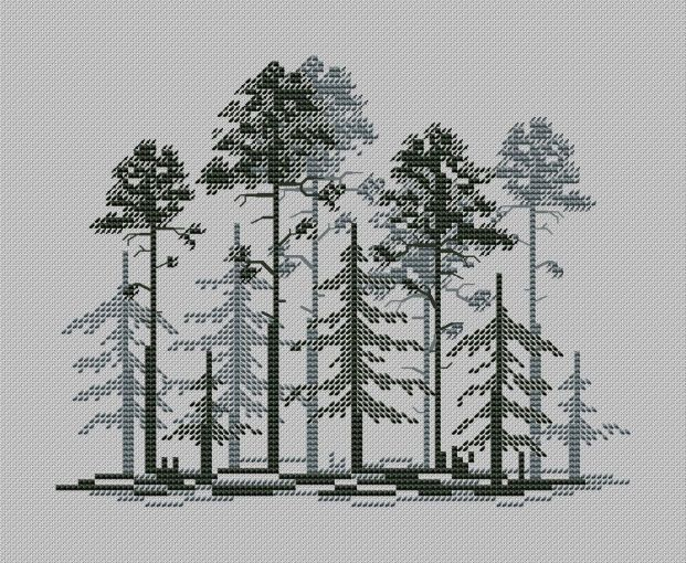 Forest Cross Stitch Pattern - Forest Cross Stitch Pattern Free