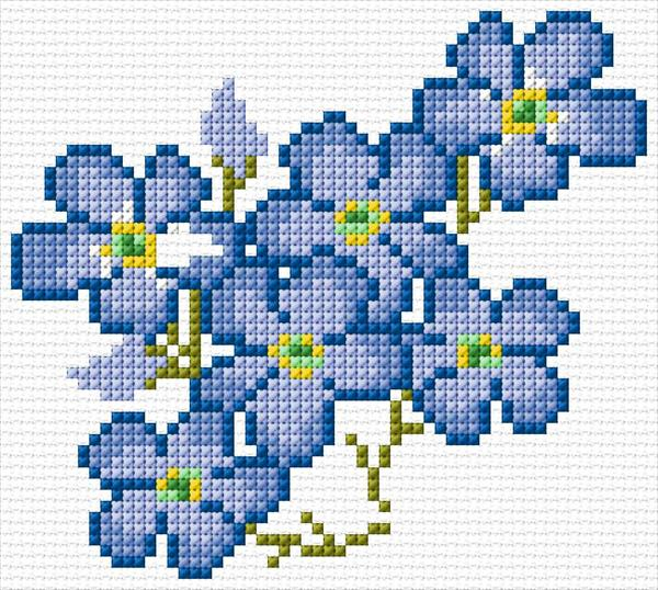 Forget Me Not Cross Stitch Designs - Forget Me Not Cross Stitch Pattern Free