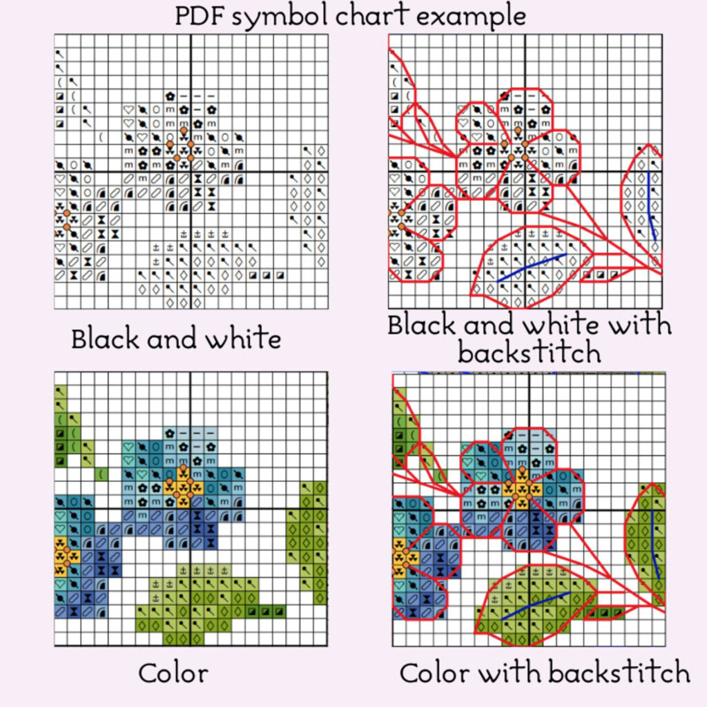 Forget me nots Cross Stitch Pattern PDF Instant Download Etsy - Forget Me Not Cross Stitch Pattern Free