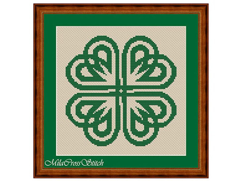 Four Leaf Clover Easy Counted Cross Stitch Pattern Celtic Etsy - 4-leaf Clover Cross Stitch Pattern