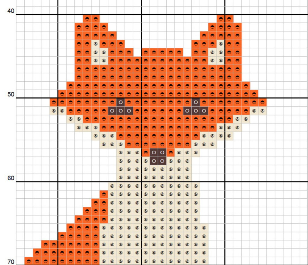 Fox Cross Stitch Pattern Modern Cute Animal Counted Easy Etsy - Small Fox Cross Stitch Pattern