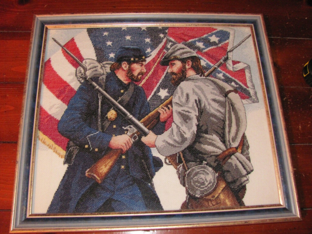 Framed Civil War Cross Stitch - Civil War Cross Stitch Patterns