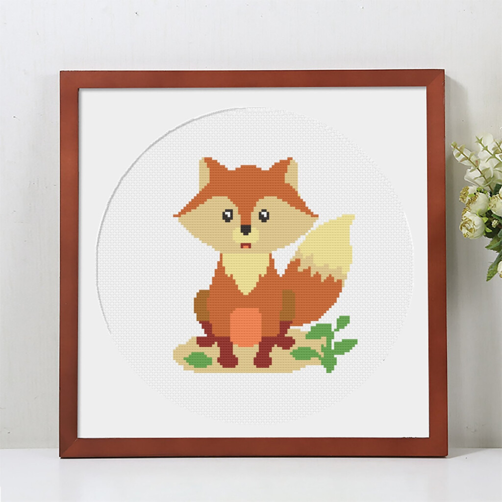 FREE Cross Stitch Animal Pattern Fox Cheering Studio - Fox Cross Stitch Pattern Free