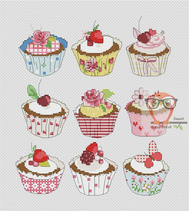 Free Cross Stitch Pattern Cupcakes Free Download Online  - Free Printable Cupcake Cross Stitch Patterns