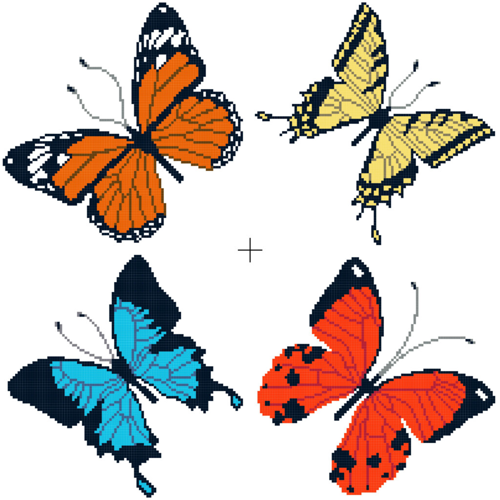 Free Cross Stitch Patterns Better Cross Stitch - Butterfly Counted Cross Stitch Patterns Free