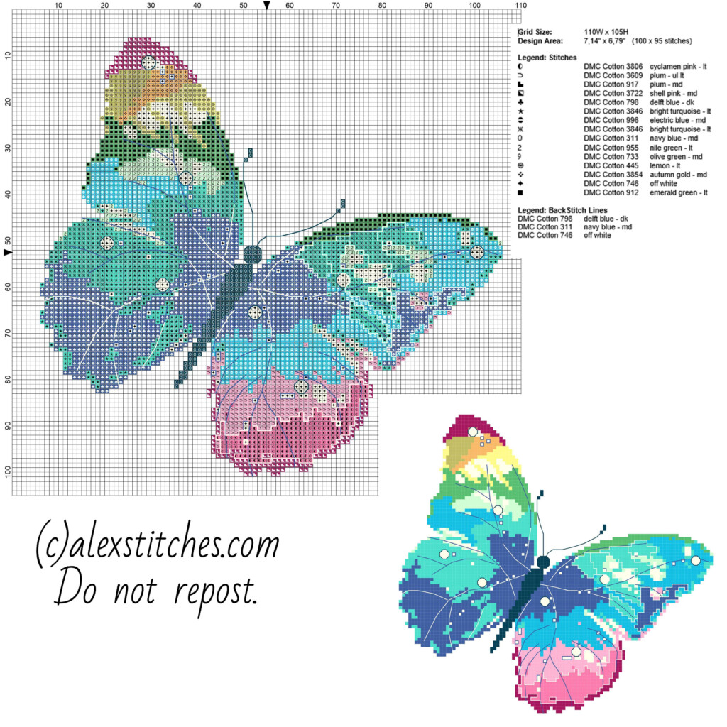 Free Cross Stitch Patterns Butterfly Printable Templates Free - Butterfly Counted Cross Stitch Patterns Free