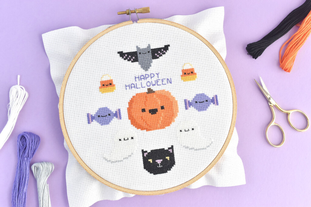Free Happy Halloween Cross Stitch Pattern - Free Halloween Cross Stitch Patterns To Print