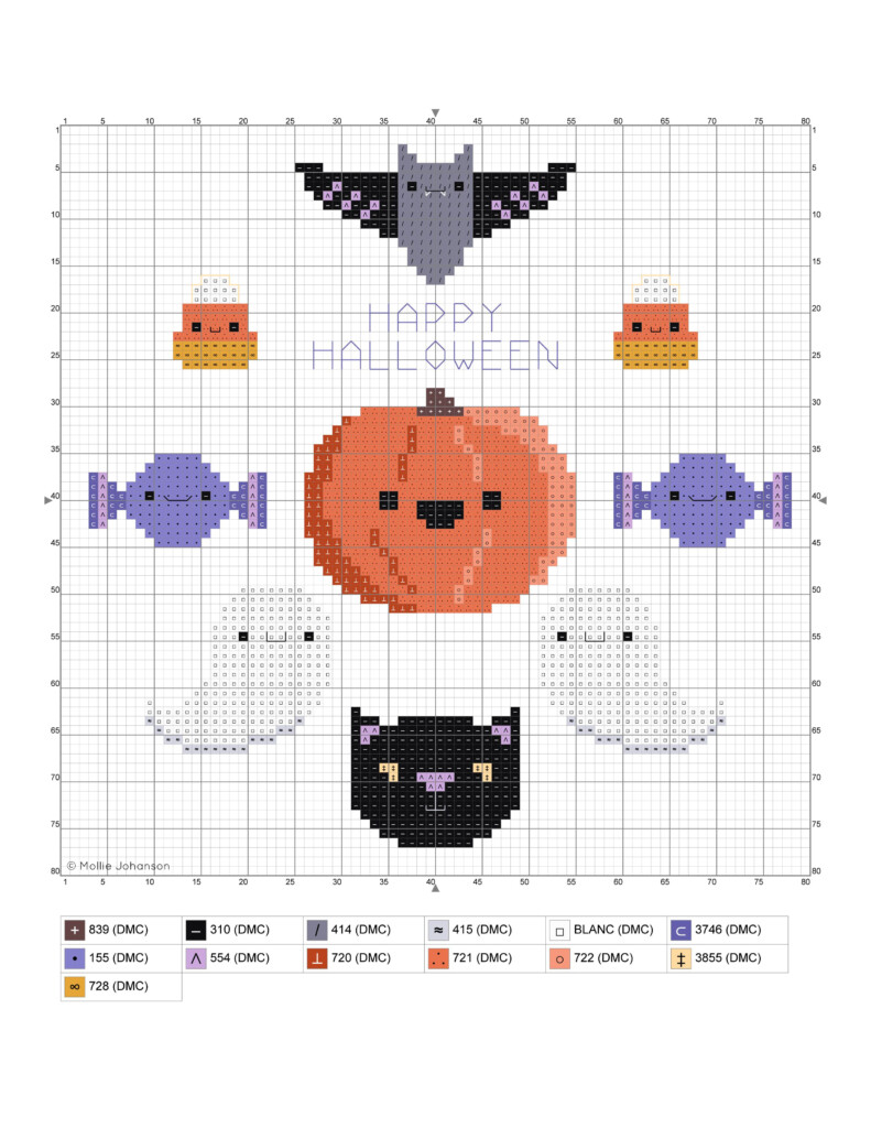 Free Happy Halloween Cross Stitch Pattern - Free Printable Halloween Cross Stitch Patterns