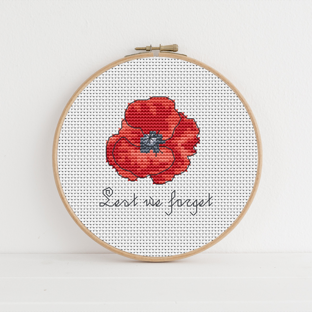 FREE Poppy Cross Stitch Pattern - Small Poppy Cross Stitch Pattern Free