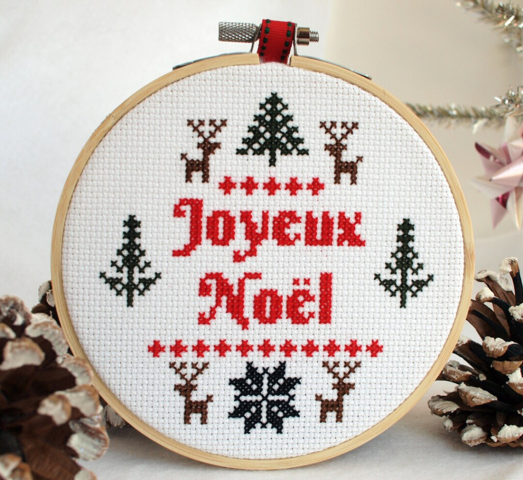French Christmas Counted Cross Stitch Pattern Pdf Joyeux Noel Etsy - Joyeux Noel Cross Stitch Pattern