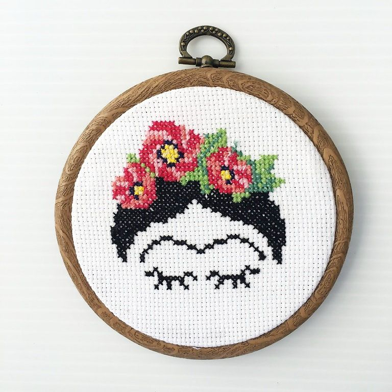 Frida Cross Stitch Pattern Frida Kahlo Modern Cross Stitch Easy Cross  - Frida Kahlo Cross Stitch Pattern Free