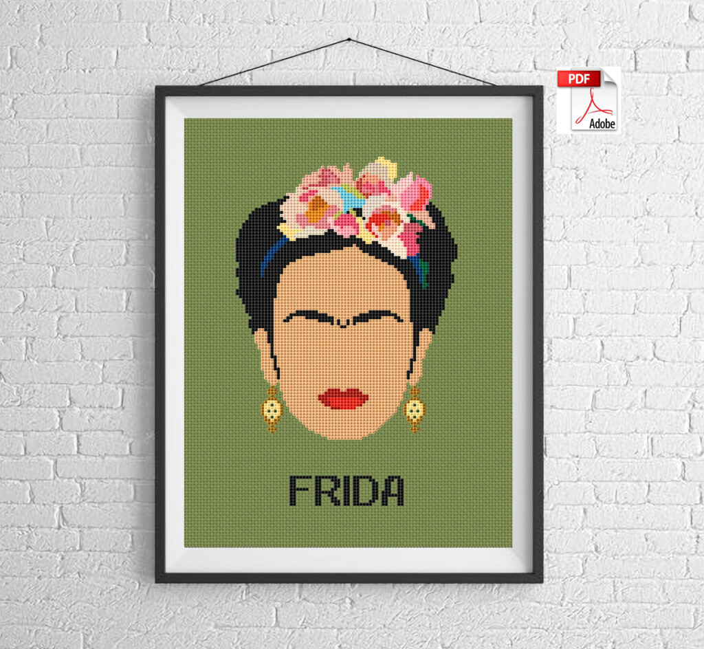 Frida Kahlo Cross Stitch Pattern PDF Needlepoint Pattern Etsy India - Frida Kahlo Cross Stitch Pattern Free