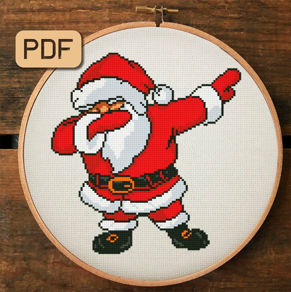 Funny Christmas Cross Stitch Pattern Dabbing Santa Claus Cross Etsy - Funny Christmas Cross Stitch Patterns