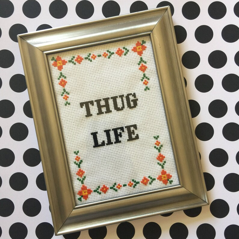 Funny Cross Stitch Pattern Thug Life PDF Etsy - Thug Life Cross Stitch Pattern Free