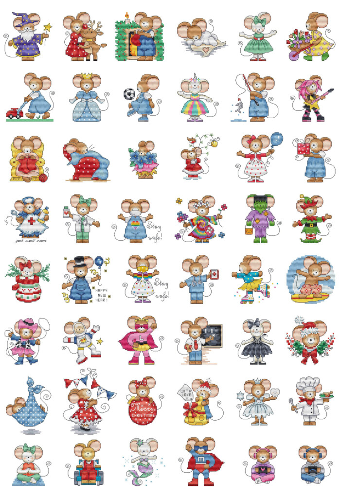Furry Tales Cosy Mouse Cross Stitch Pattern By Lucie Heaton PDF  - Lucie Heaton Cross Stitch Patterns