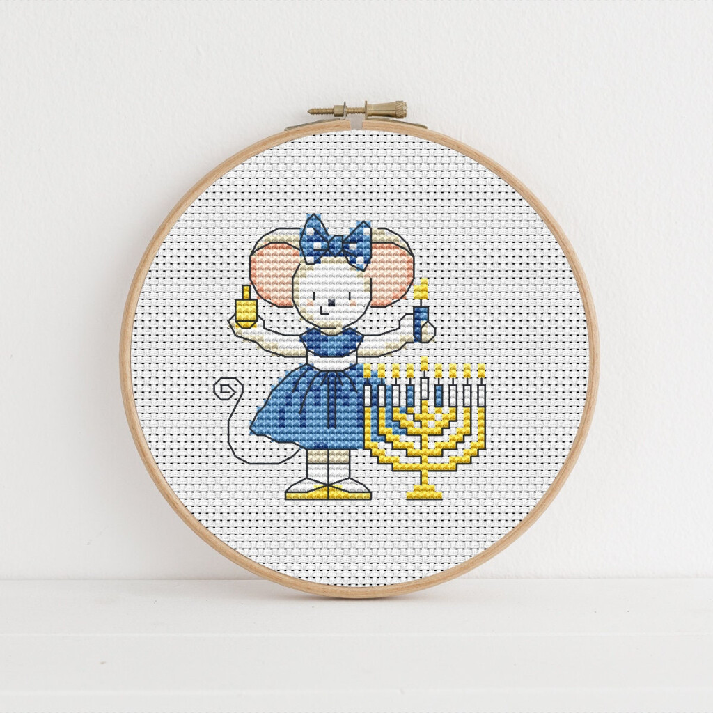 Furry Tales Hanukkah Mouse Cross Stitch Pattern By Lucie Heaton PDF  - Lucie Heaton Cross Stitch Patterns