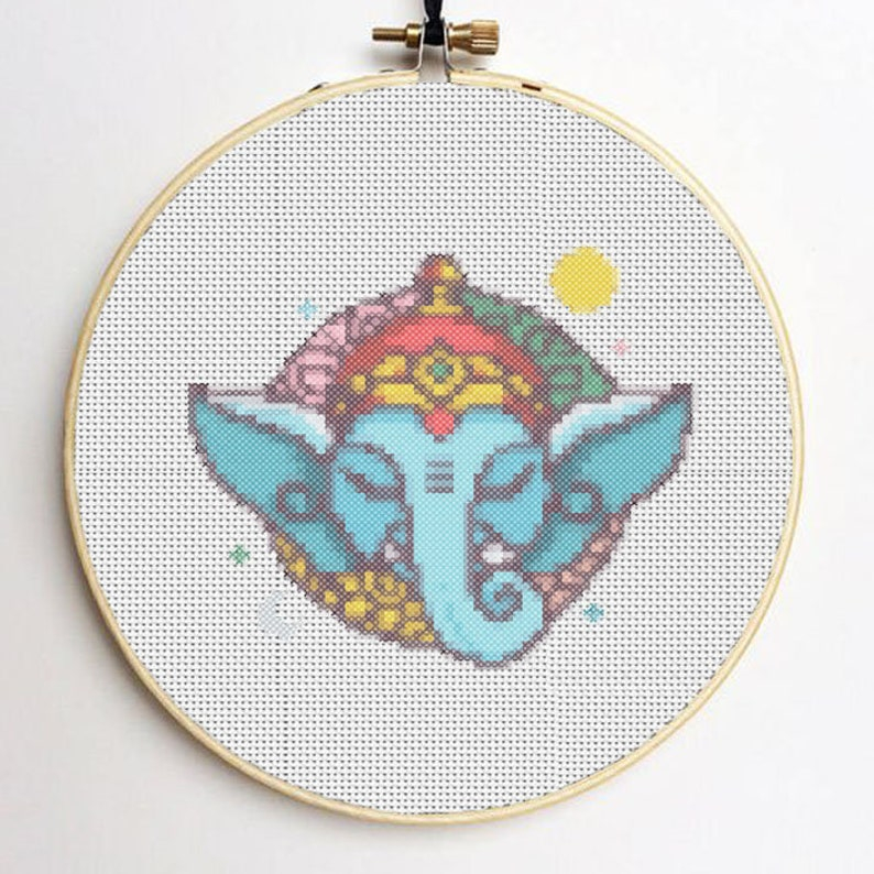 Ganesha Cross Stitch Pattern pdf Download elephant Modern Etsy - Ganesha Cross Stitch Pattern Free