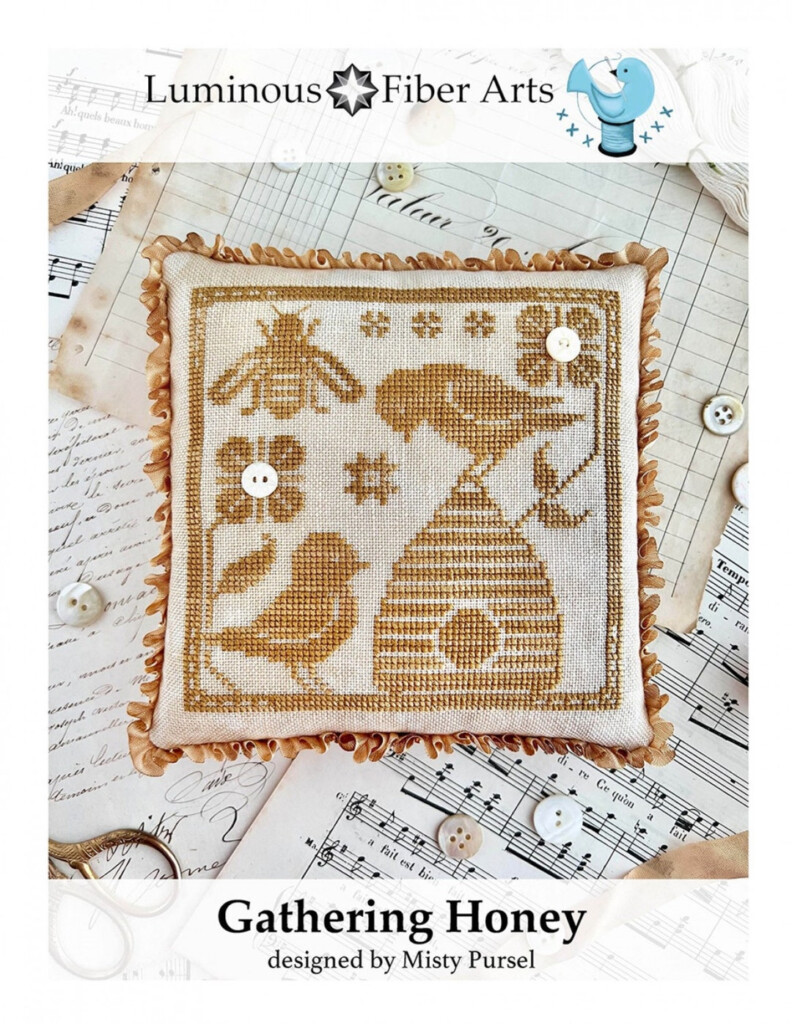 Gathering Honey Counted Cross Stitch Pattern By Misty Pursel Luminous  - Gathering Honey Cross Stitch Pattern