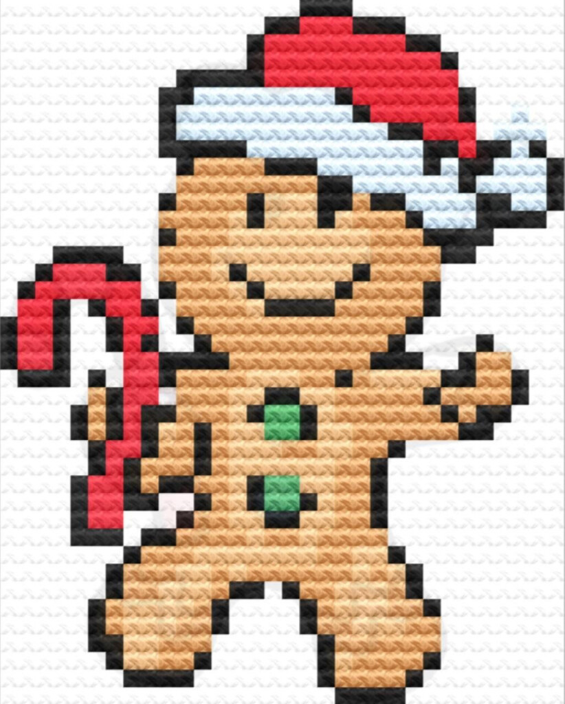Gingerbread Man Cross Stitch Pattern PDF Christmas Gingerbread Man  - Gingerbread Man Cross Stitch Pattern