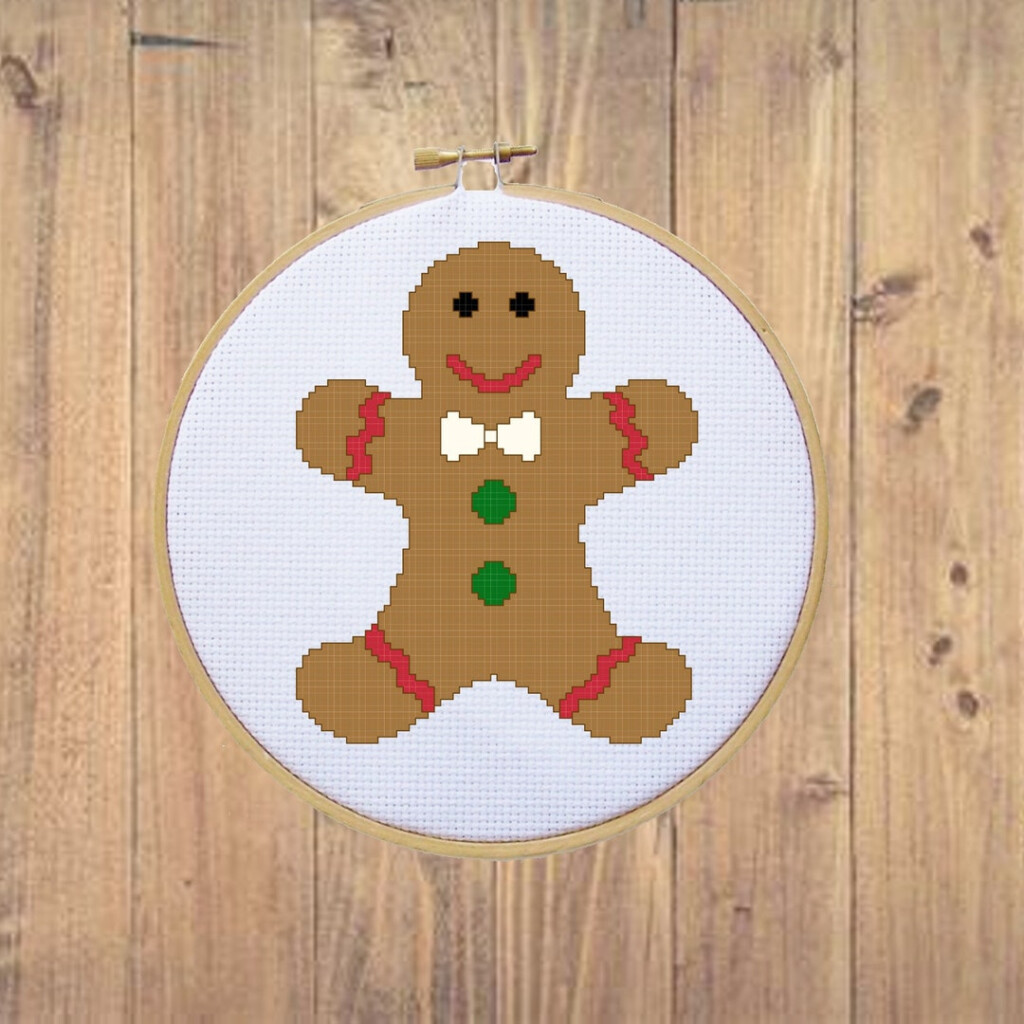 Gingerbread Man Cross Stitch Pattern PDF File Counted Cross Stitch  - Gingerbread Man Cross Stitch Pattern