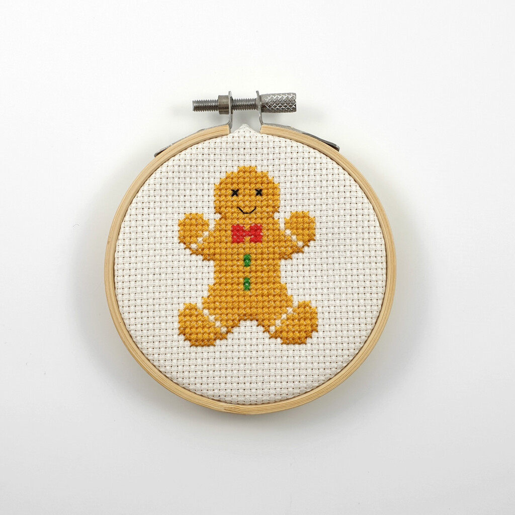 Gingerbread Man Cross Stitch Pattern Ringcat Design - Gingerbread Man Cross Stitch Pattern