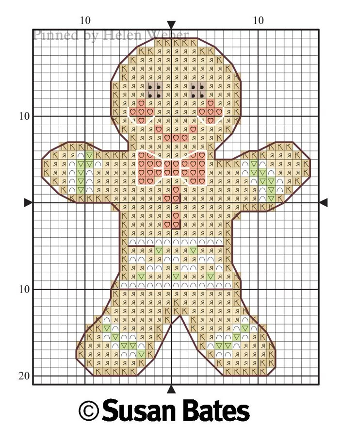 Gingerbread Man Cross Stitch Pattern - Gingerbread Man Cross Stitch Pattern