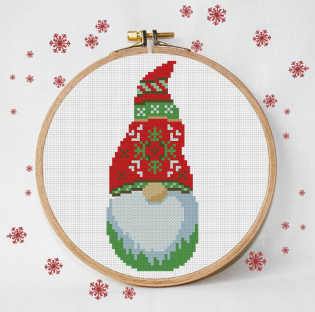 Gnome Christmas Ornaments Set Cross Stitch Pattern Pdf Counted Etsy - Counted Cross Stitch Ornament Patterns