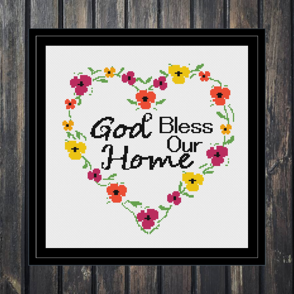 God Bless Our Home Cross Stitch Pattern Easy Counted Cross Etsy - God Bless This Home Cross Stitch Patterns