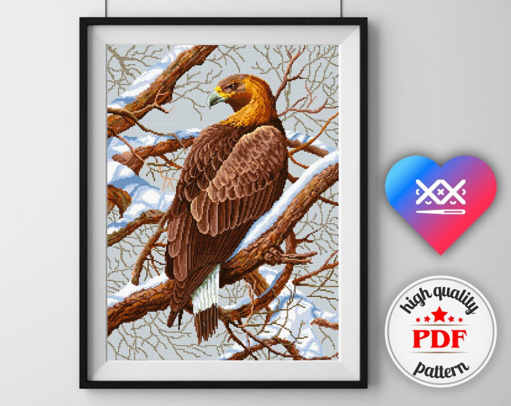 Golden Eagle PDF Cross stitch Pattern Counted Cross Stitch Etsy - Eagle Counted Cross Stitch Patterns