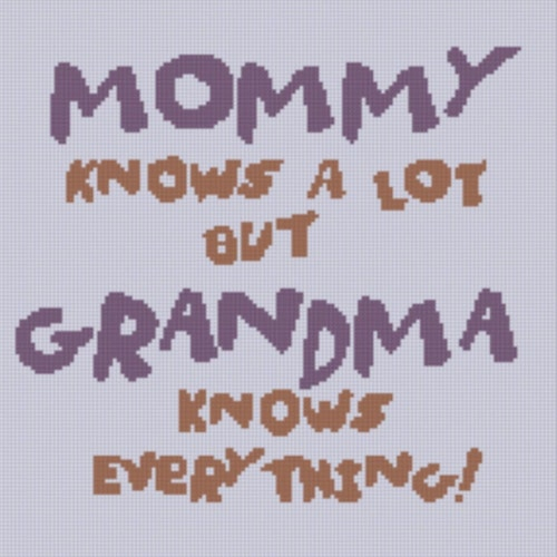 GRANDMA Cross Stitch Pattern PDF File Instant Download Etsy - Cross Stitch Patterns For Grandma