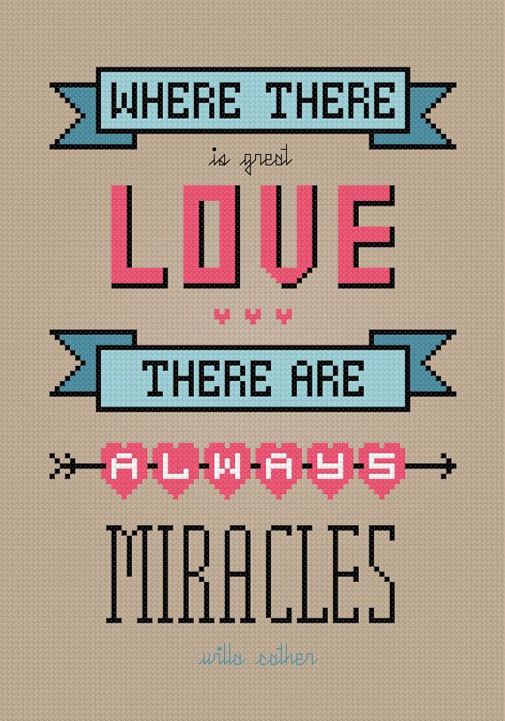 Great Love Willa Cather Quote Cross Stitch Pattern Cross Stitch  - Love Quotes Cross Stitch Patterns