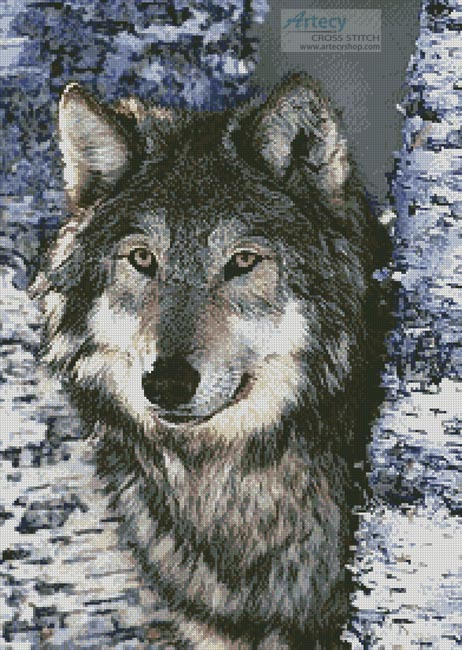 Grey Wolf Cross Stitch Pattern By Artecy Crosstitch - Wolf Cross Stitch Patterns Free