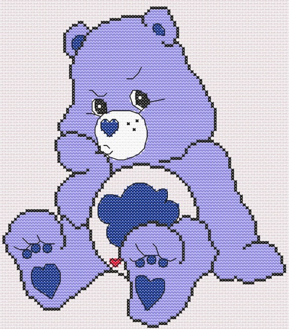 Grumpy Bear Care Bear Cross Stitch Pattern Instant Download Etsy - Care Bears Cross Stitch Patterns